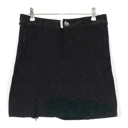 MARK&LONA 黒 ゴルフスカート MARK&LONA マークアンドロナ インナー付きストレッチスカート スカル柄