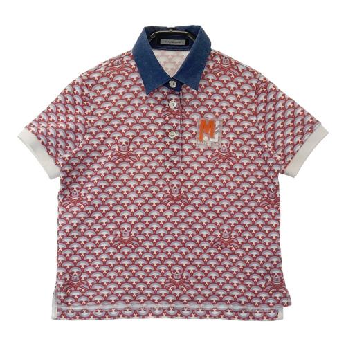 MARK&LONA マークアンドロナ 半袖ポロシャツ 総柄 パープル系 サイズ