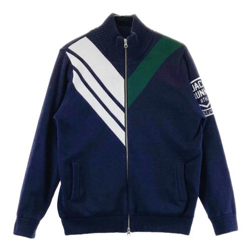 JACK BUNNY ジャックバニー 裏地付 ニット ジップジャケット ネイビー