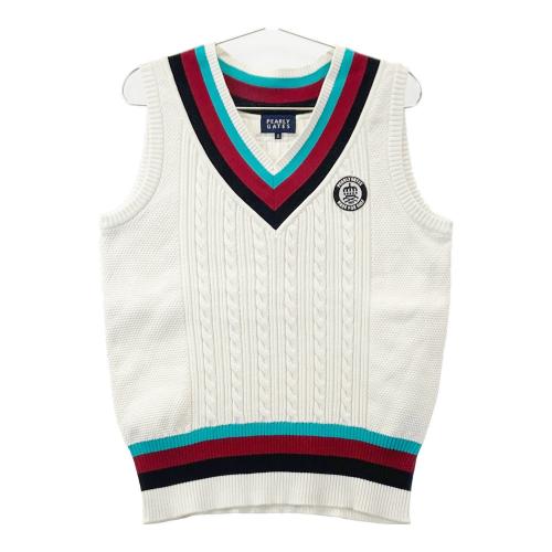 PEARLY GATES パーリーゲイツ ニット ベスト ケーブル ホワイト系