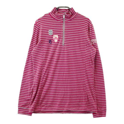 PEARLY GATES パーリーゲイツ ハーフジップ長袖Tシャツ ボーダー柄