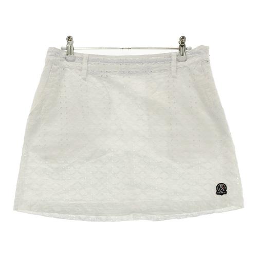 アンパシィ スカート インナー有り アイボリー Lサイズ AND PER SE アンパスィ 裏地付 レーススカート ホワイト系 サイズ：L