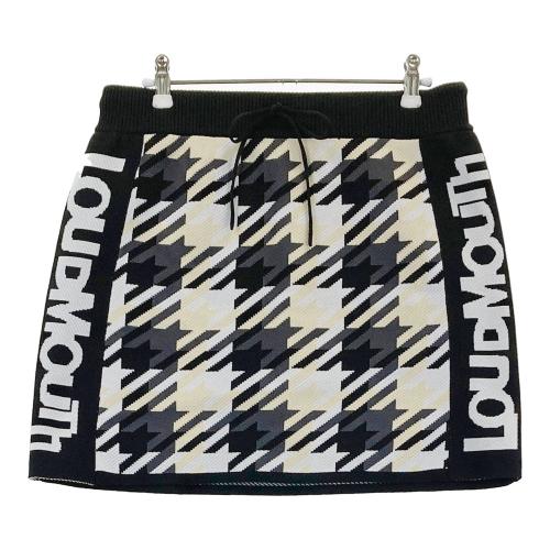 LOUD MOUTH ラウドマウス 蓄熱 ニットスカート ハウンドトゥース 総柄
