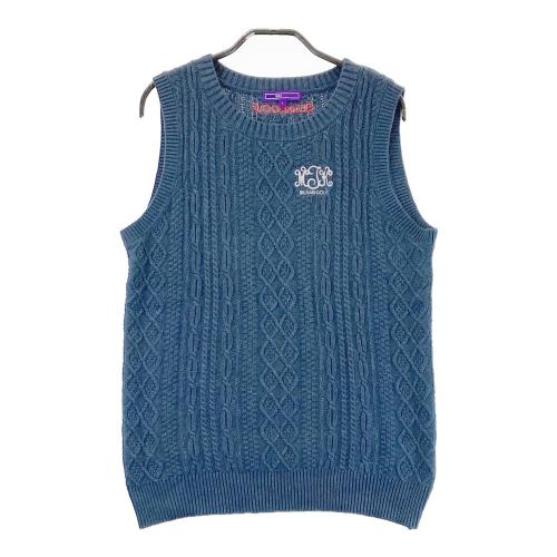 BEAMS GOLF ビームスゴルフ ニットベスト ケーブル編み ネイビー系