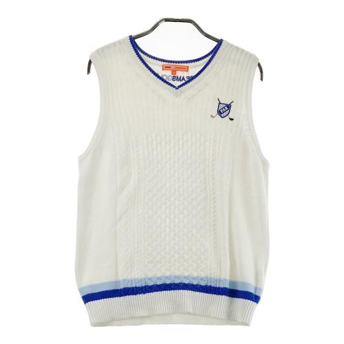 新品 未使用 23区GOLF Vネック ニット ベスト レディース 3 白 L 23区GOLF ニジュウサンクゴルフ Vネックニットベスト ホワイト系