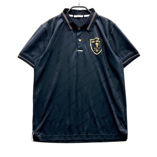 MARK&LONA マークアンドロナ 半袖ポロシャツ スカル 総柄 ブラック系