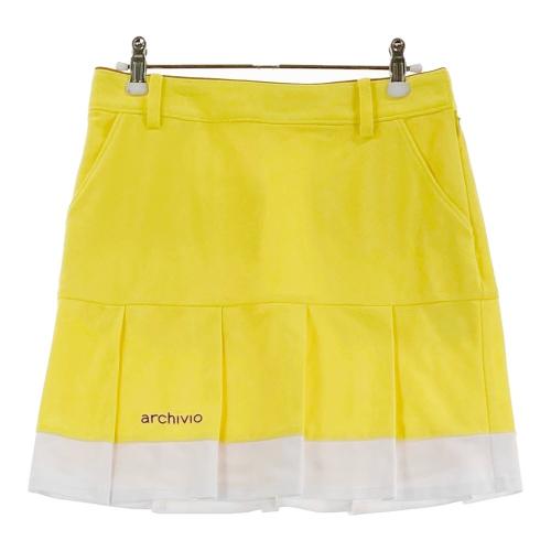 archivio イエロー プリーツスカート　ゴルフウェア ARCHIVIO アルチビオ 裏地付 プリーツスカート イエロー系 サイズ：38