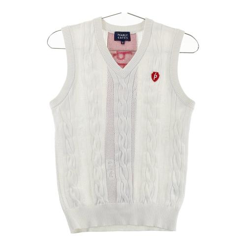 PEARLY GATES パーリーゲイツ リバーシブル ニット ベスト ホワイト系