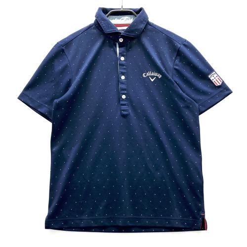CALLAWAY キャロウェイ 半袖ポロシャツ ドット柄 ネイビー系 サイズ