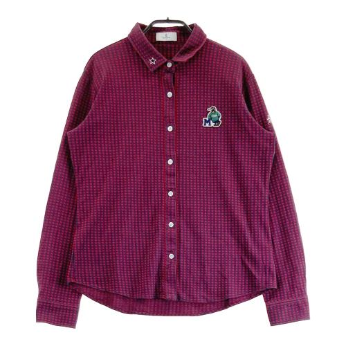 MUNSINGWEAR マンシングゴルフ ジップジャケット チェック柄　Lサイズ MUNSING WEAR マンシングウェア 切替 ニットジップジャケット チェック