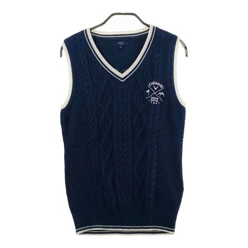 CALLAWAY キャロウェイ ウール混 Vネック ニットベスト ネイビー系
