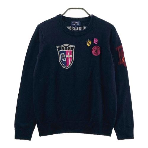 PEARLY GATES パーリーゲイツ ニットセーター ウール ワッペン