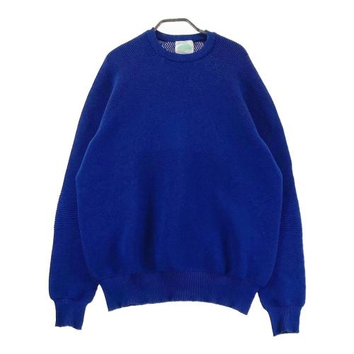 【新品】レザレクション　メンズ　ニット　ブルー　Lサイズ RESURRECTION レザレクション ハーフジップ ニット セーター 総柄