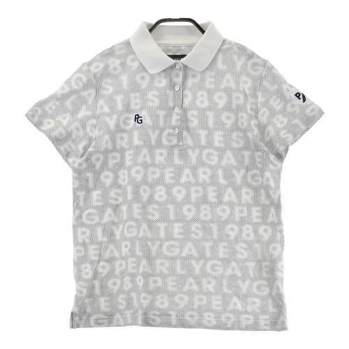 パーリーゲイツ ✨23年モデル メンズ 半袖 ポロシャツ ホワイト サイズ5 PEARLY GATES パーリーゲイツ 2023年モデル 半袖ポロシャツ 総柄