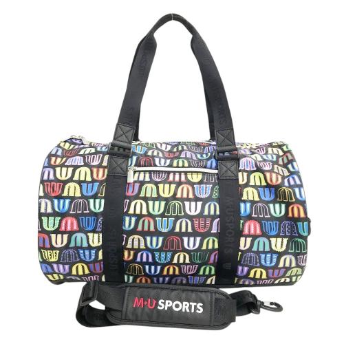 M.U SPORTS エムユースポーツ 2WAY ボストンバッグ 総柄 ブラック系