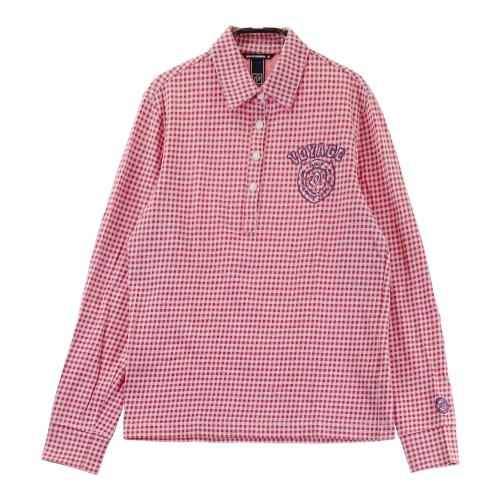 ZOY ゾーイ 071694031 長袖ポロシャツ チェック レッド系 サイズ：38