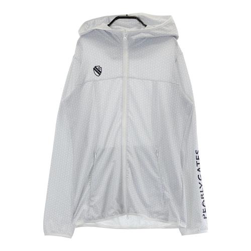 PEARLY GATES パーリーゲイツ ジップパーカー ロゴ総柄 ホワイト系