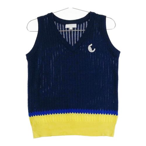 CALLAWAY キャロウェイ ウール混 Vネック ニットベスト ネイビー系