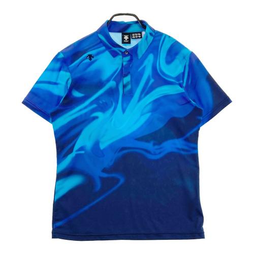 DESCENTE GOLF デサントゴルフ ハーフジップ 半袖ポロシャツ 総柄
