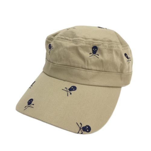 MARK&LONA マークアンドロナ ワークキャップ スカル刺繍 総柄 ベージュ