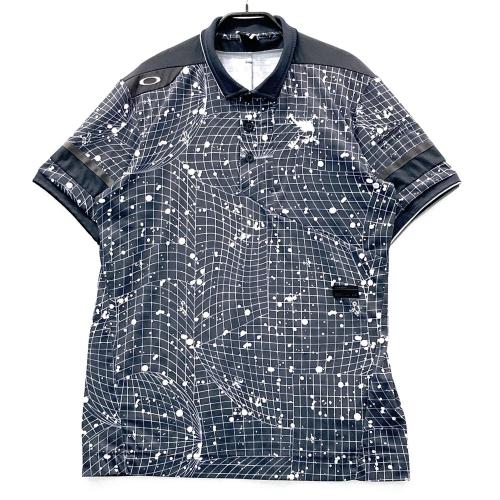 OAKLEY オークリー 433323JP 半袖ポロシャツ 総柄 グレー系 サイズ：L