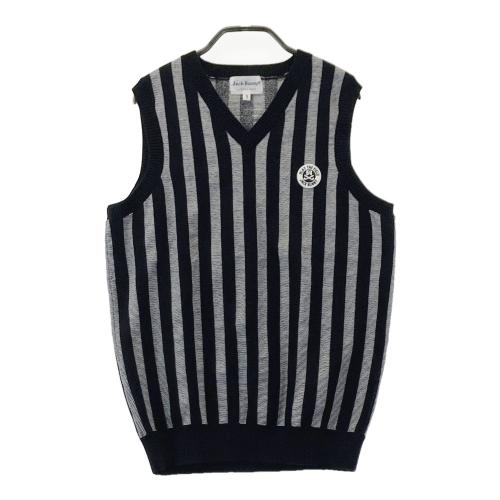JACK BUNNY ジャックバニー Vネック ニットベスト ストライプ柄 ピンク