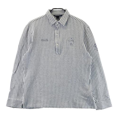 ZOY ゾーイ 幾何学模様 ポロシャツ サイズ3 ZOY ゾーイ 長袖ポロシャツ 総柄 グレー系 サイズ：3 ランク：B 【中古