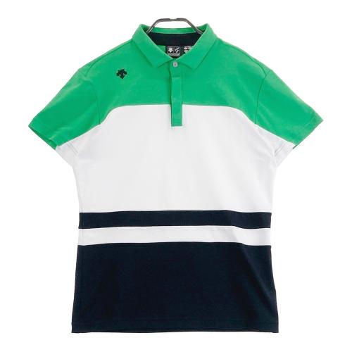 DESCENTE GOLF デサントゴルフ 半袖ポロシャツ 市松柄 グリーン系