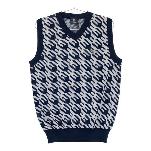 1PIU1UGUALE3 GOLF GRK048 ニットベスト 総柄 カーキ系 サイズ：5