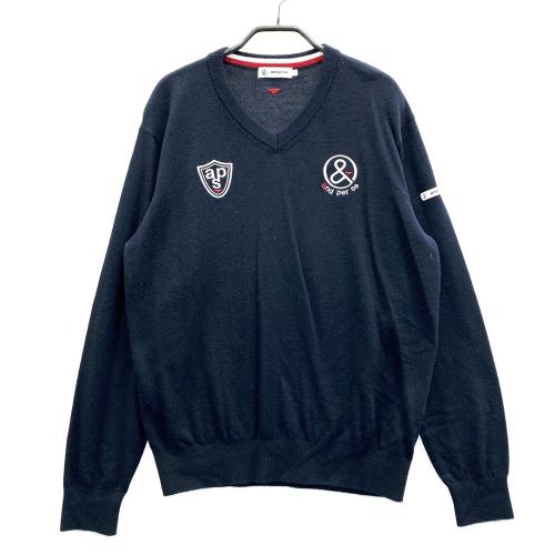 AND PER SE アンパスィ ウール混 ニットセーター ネイビー系 サイズ：L