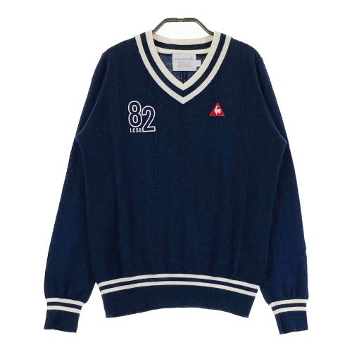 ADIDAS GOLF アディダスゴルフ モックネックニットセーター ネイビー系