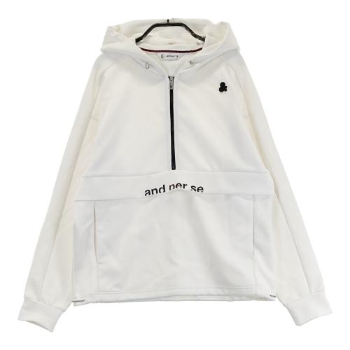 AND PER SE アンパスィ ハーフジップ パーカー ホワイト系 サイズ：M