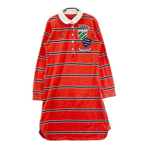 LE COQ GOLF ルコックゴルフ 長袖ポロワンピース ボーダー柄 レッド系