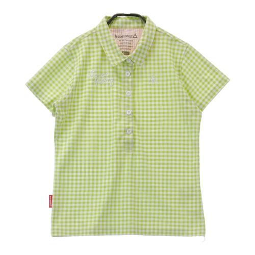 LE COQ GOLF ルコックゴルフ 半袖ポロシャツ チェック柄 グリーン系