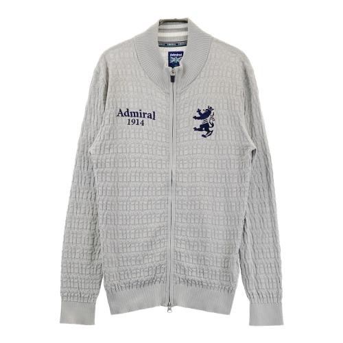ADMIRAL アドミラル ニット ジップジャケット 総柄 グレー系 サイズ：M