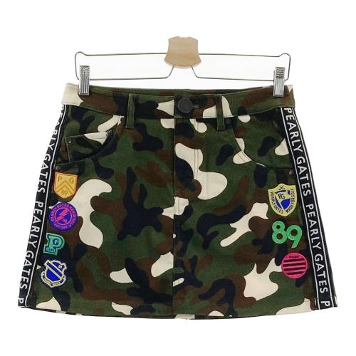 【新品・未使用】パーリーゲイツ　カモ柄スカート レディス PEARLY GATES パーリーゲイツ スカート カモフラ カーキ系 サイズ：1