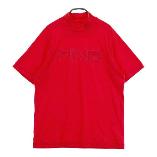 PING ピン ハイネック半袖Tシャツ レッド系 サイズ：L ランク：A