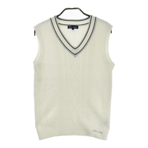 23区GOLF ニジュウサンクゴルフ Vネックニットベスト ホワイト系