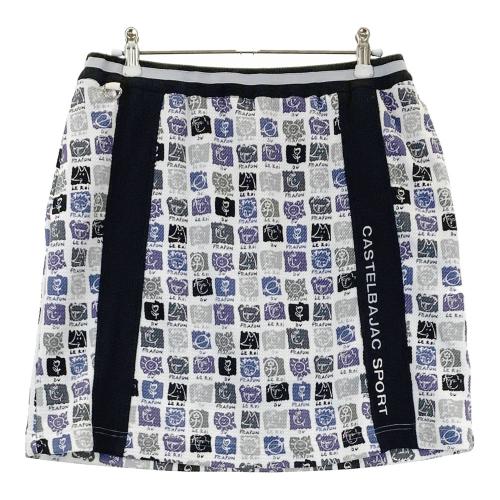 CASTELBAJAC カステルバジャック インナー付 スカート 総柄 ホワイト系