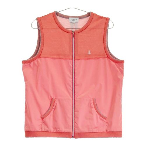 LANVIN SPORT ランバン スポール ニット切替 ジップベスト オレンジ系