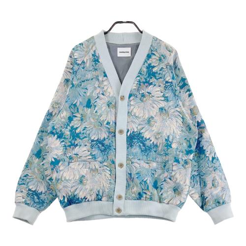 新品 モンキータイム ゴブラン カーディガン フラワー 総柄 コバルト Lサイズ MONKEY TIME モンキータイム カーディガン 花柄 ブルー系 サイズ：XL