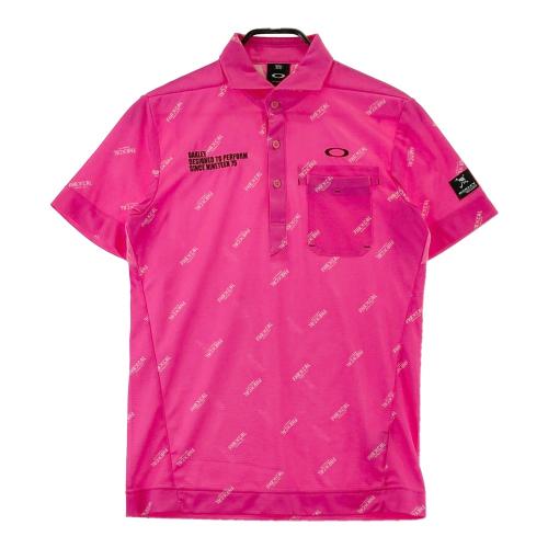 OAKLEY オークリー 434396JP 半袖ポロシャツ スカル 総柄 ピンク系