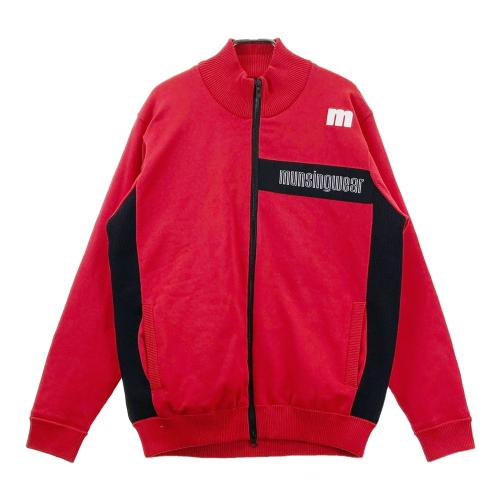 MUNSING WEAR マンシングウェア フロントロゴ 長袖ポロシャツ レッド系