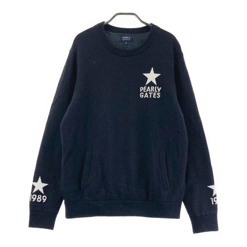 PEARLY GATES パーリーゲイツ 裏地付 ニット セーター ネイビー系