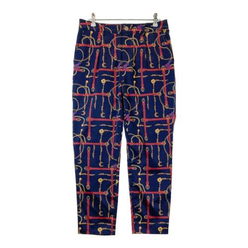 BEAMS GOLF ビームスゴルフ ロングパンツ ベルト 総柄 ネイビー系