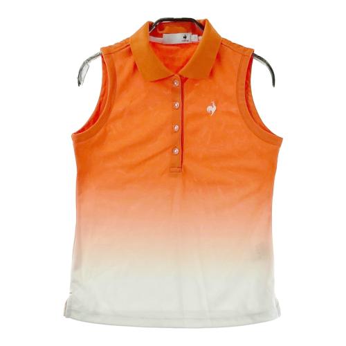 ルコック オレンジポロシャツとイエロースカートセット LE COQ GOLF ルコックゴルフ ノースリーブ ポロシャツ オレンジ系
