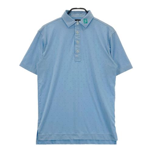 美品 FOOT JOY メンズ ゴルフ ポロシャツ L 半袖 ブルー FOOT JOY フットジョイ 半袖ポロシャツ ドット柄 ブルー系 サイズ：M