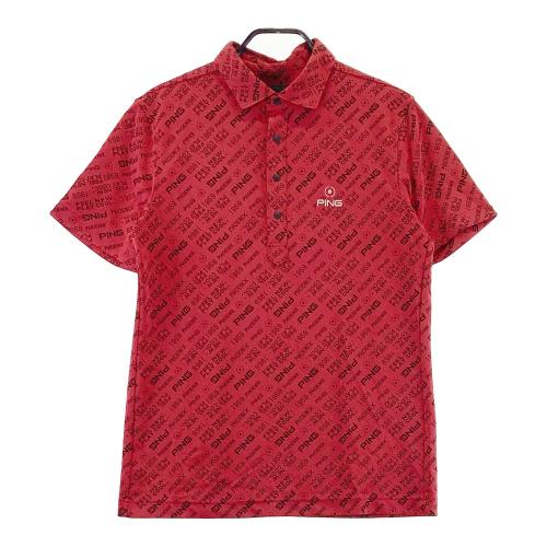新品 ピン ゴルフ 上下セット 総柄ロゴ ポロシャツ ハーフパンツ レッド LL 1-240101594596-m-01-pl.jpg