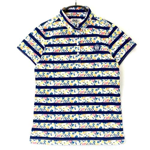 JACK BUNNY ジャックバニー ×LIBERTY 半袖ポロシャツ ボーダー 花柄