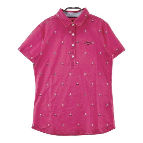 CALLAWAY キャロウェイ 半袖ポロシャツ 花 総柄 ピンク系 サイズ：1
